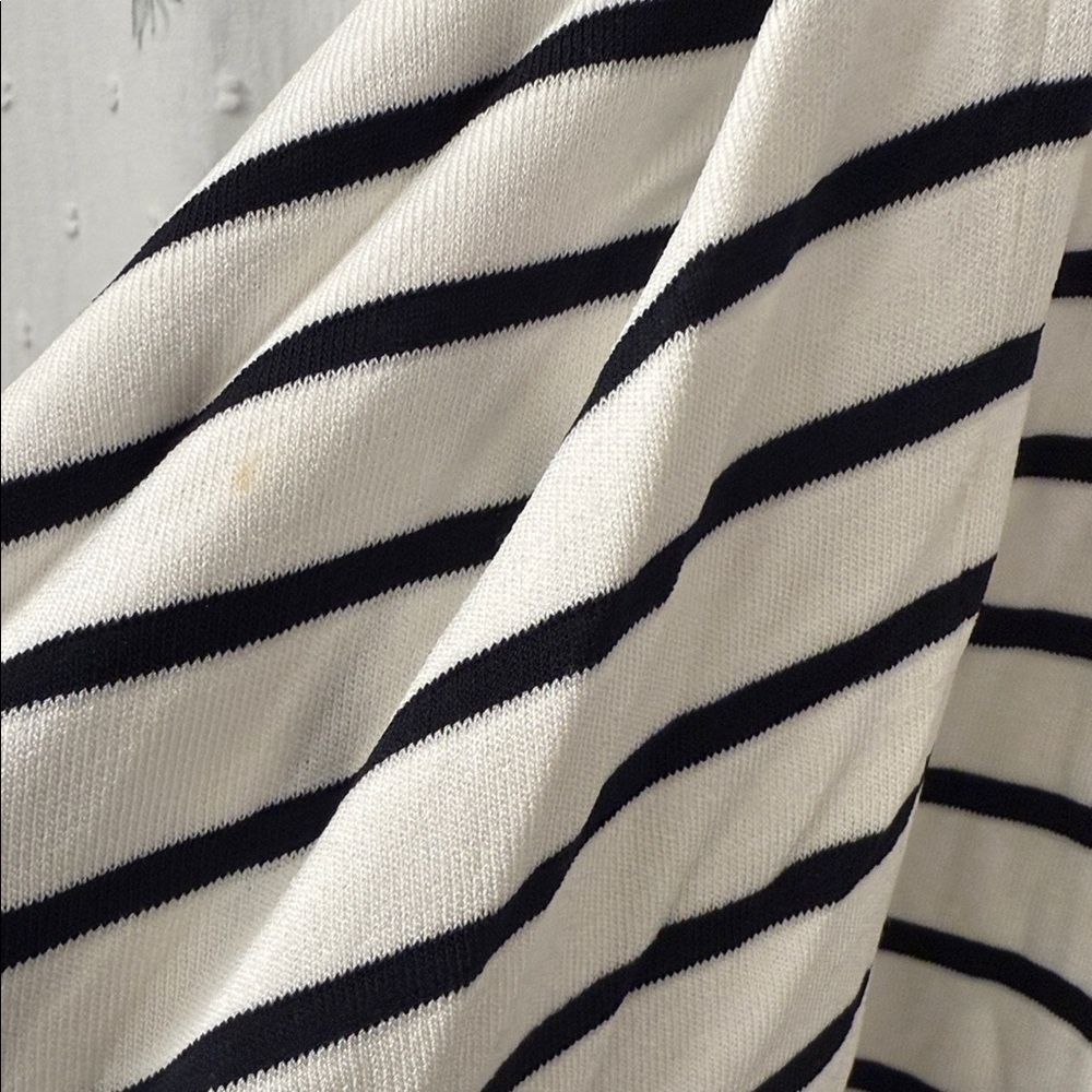Club Monaco Asymmetrical Black and White Striped Skirt - Picture 5 of 6